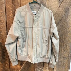 Vintage Knightsbridge Jacket Mens medium Tan Full Zip Bomber Retro Classic E15